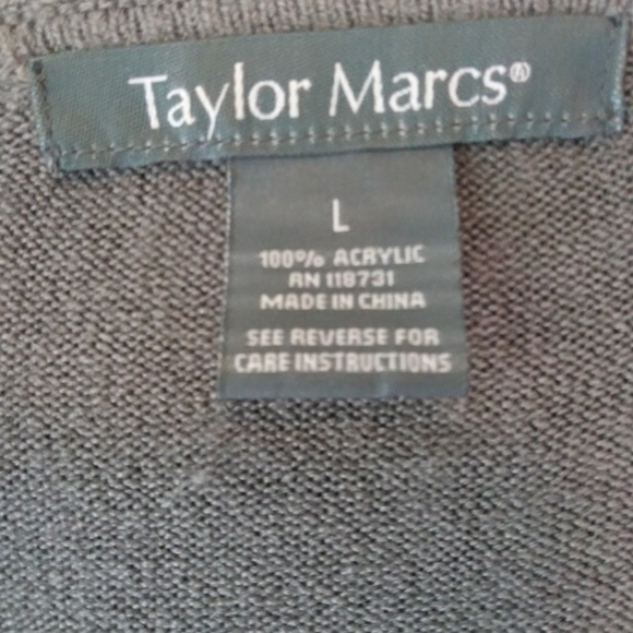 Taylor Marcs grey cardigan button down sweater L - Picture 4 of 4